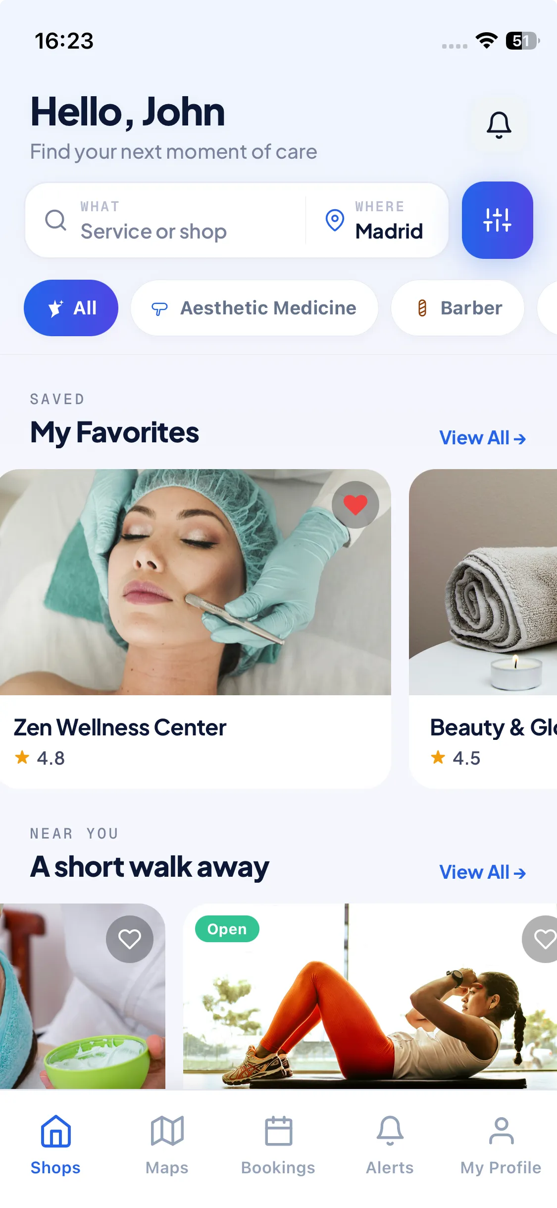 Rizervia consumer app — discover and book local services